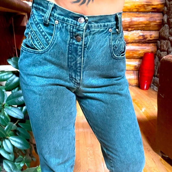 Vintage green ZENA high waisted jeans - Picture 1 of 7